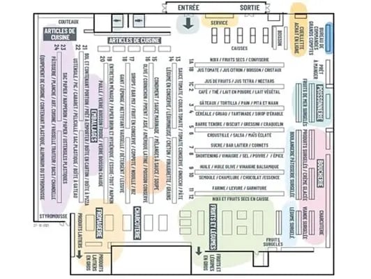 Plan du magasin Mayrand Anjou | Mayrand Entrepôt d'Alimentation