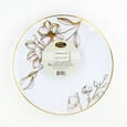 White Plastic Plate Gold Flower Rim 10.25'' x10
