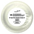 White Plastic Coated Paper Plate 10'' x125