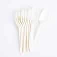 White Bioplastic Soup Spoon x1000
