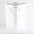 White Plastic Square Handle Bucket 15.3L