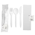 6-Piece White Plastic Cutlery Pack x500