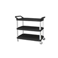 Large Black Serving Cart 3 Shelves