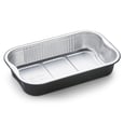 Combo Rectangular Aluminum Black Container with Lid 48 oz / 1419 ml