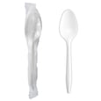 Ind. Wrapped White Plastic Teaspoon x1000