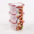 3 Square Plastic Containers 170 ml