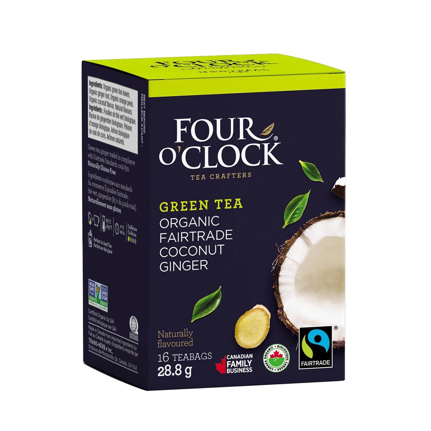 Organic Fairtrade Ginger Coconut Green Tea x16