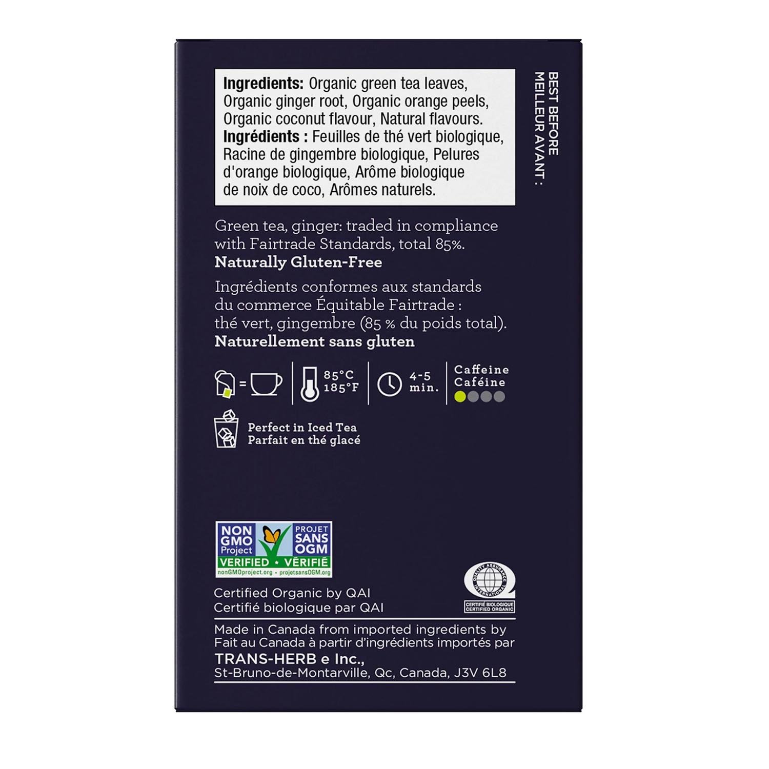Organic Fairtrade Ginger Coconut Green Tea x16-secondary-image