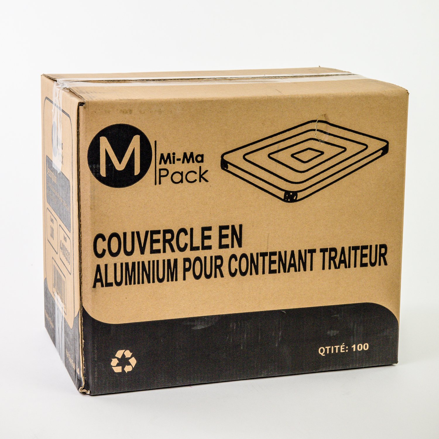 Mid Size Rectangular Aluminum Foil Lid x10