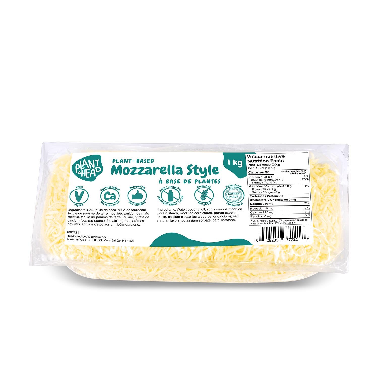 Plant-based Mozzarella Style Mix 1 kg