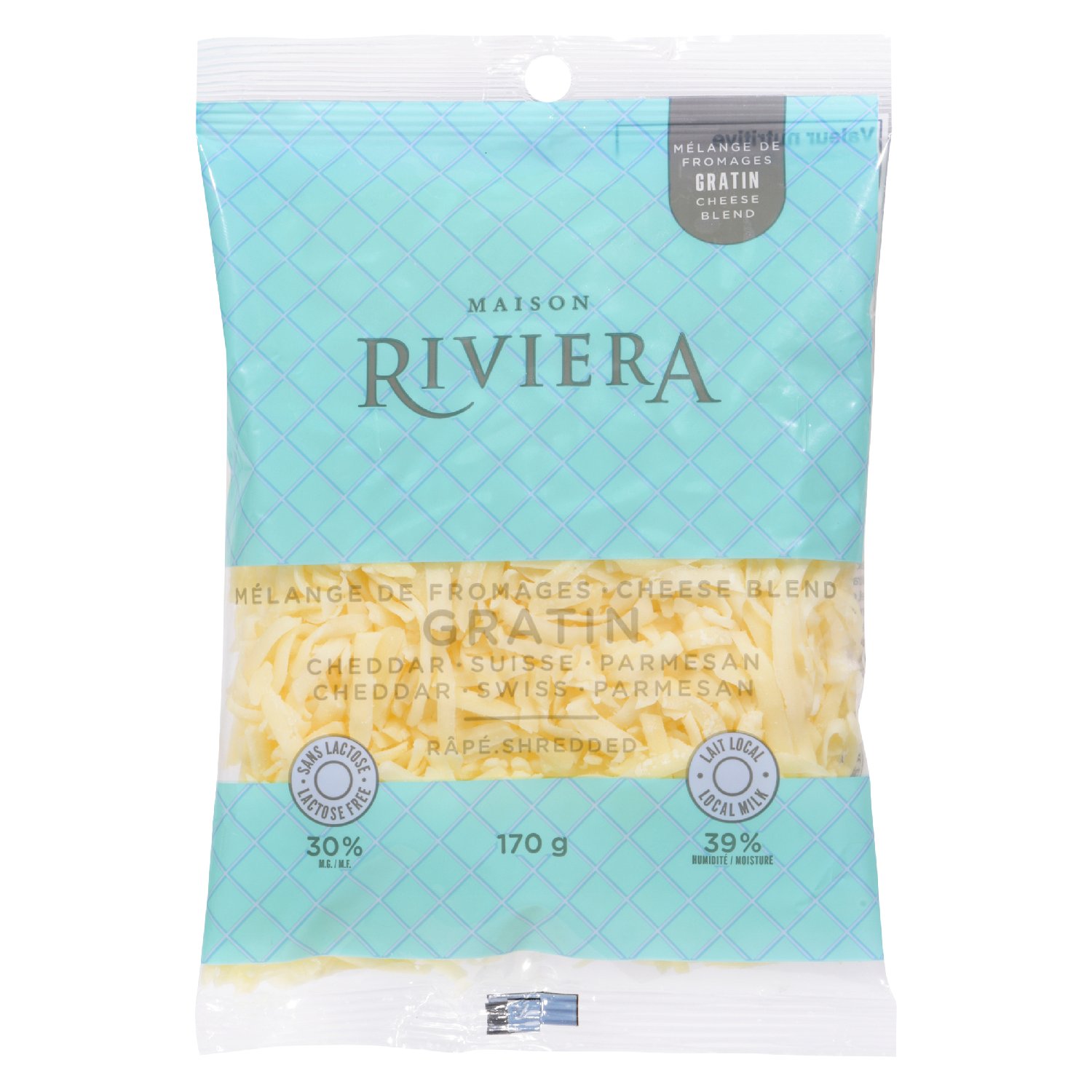 Lactose Free Shredded Parmesan Swiss Cheddar Cheese Blend 170 g