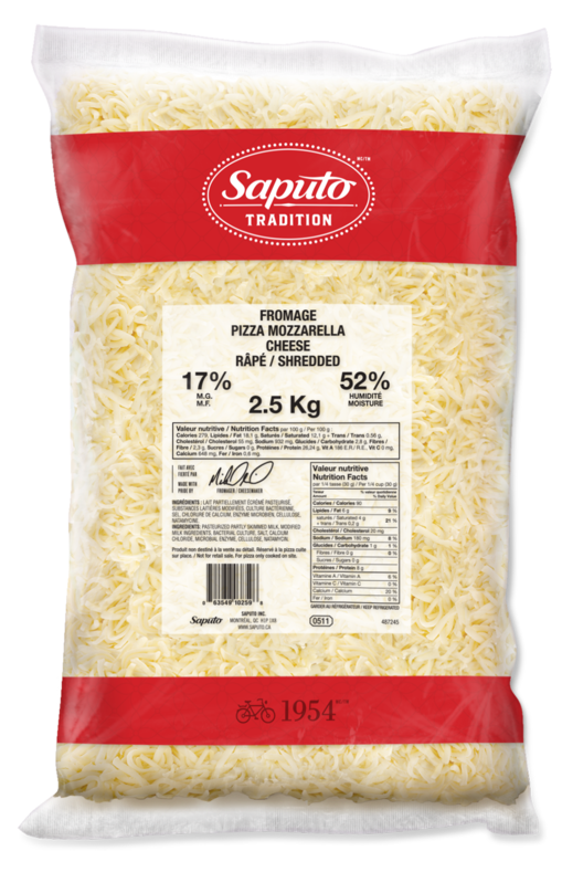 Shredded Mozarella Cheese 17% 2.5 kg