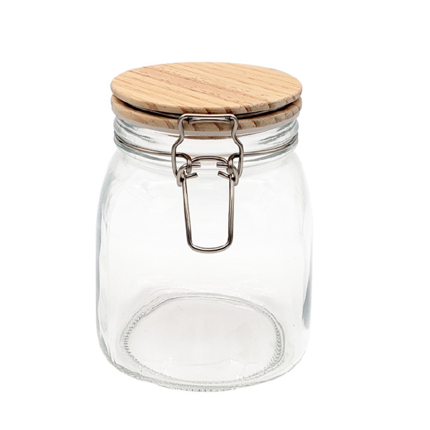 1L Glass Jar with Bamboo Lid