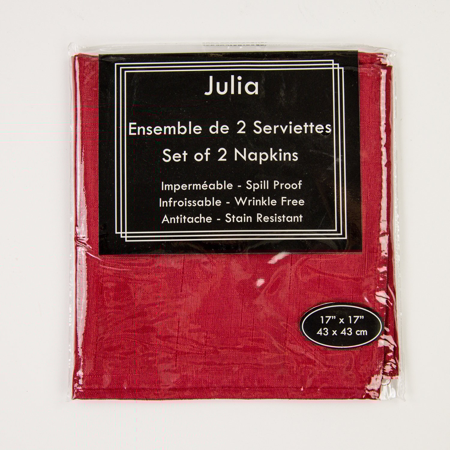 17'' x 17'' Red Linen Napkin Julia