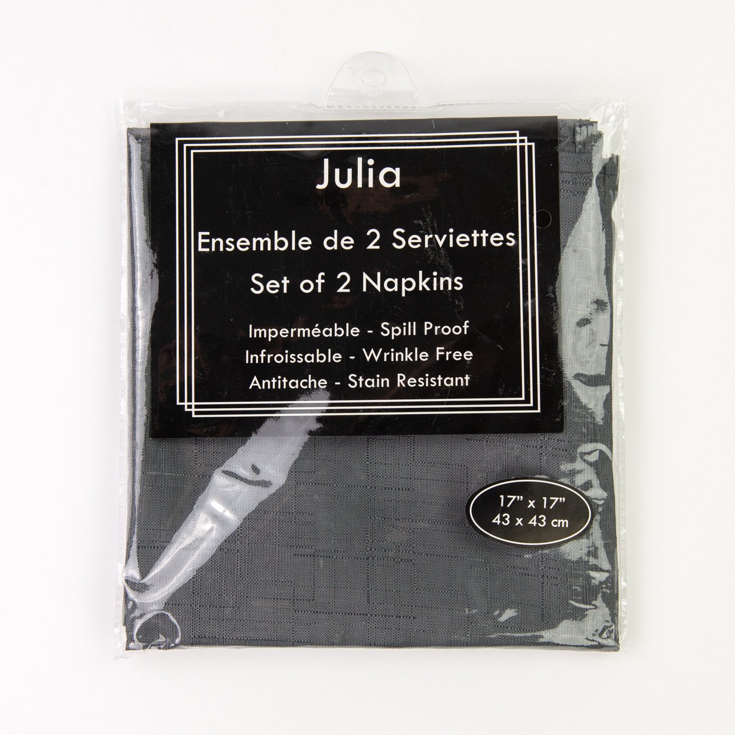 17'' x 17'' Charcoal Linen Napkin