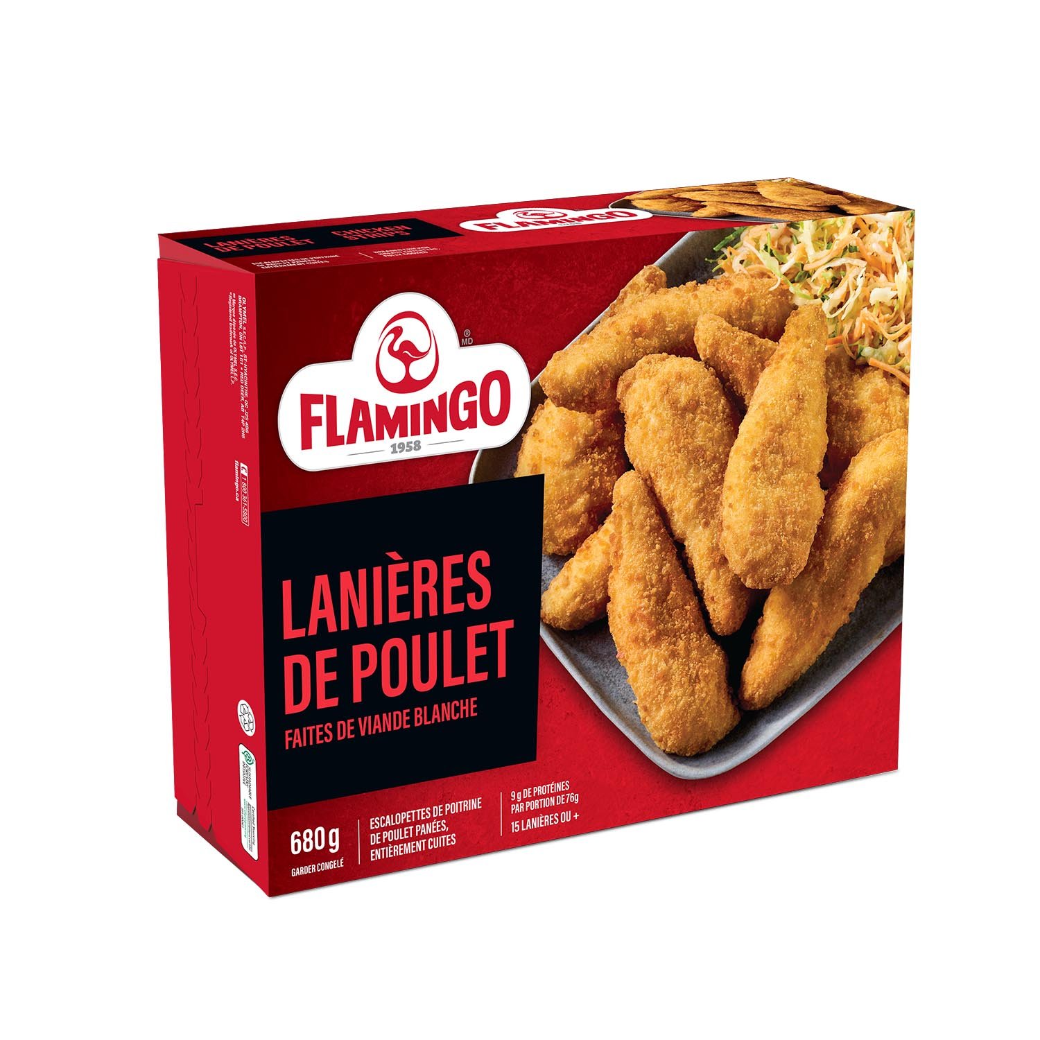Frozen Cooken Breadd Chicken Breast Strips 680 g