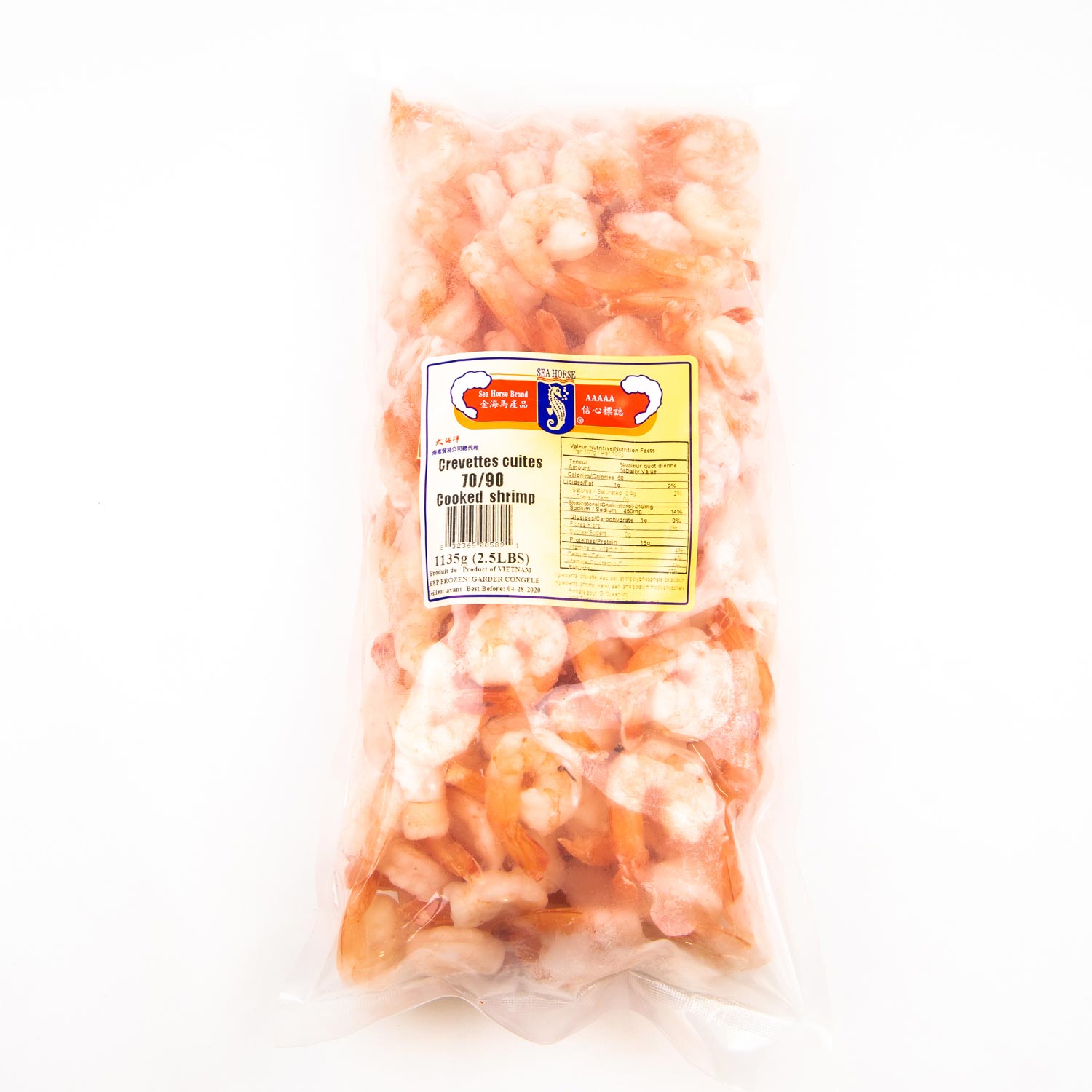 Frozen Cooked Shrimp 70/90 2.5 lb
