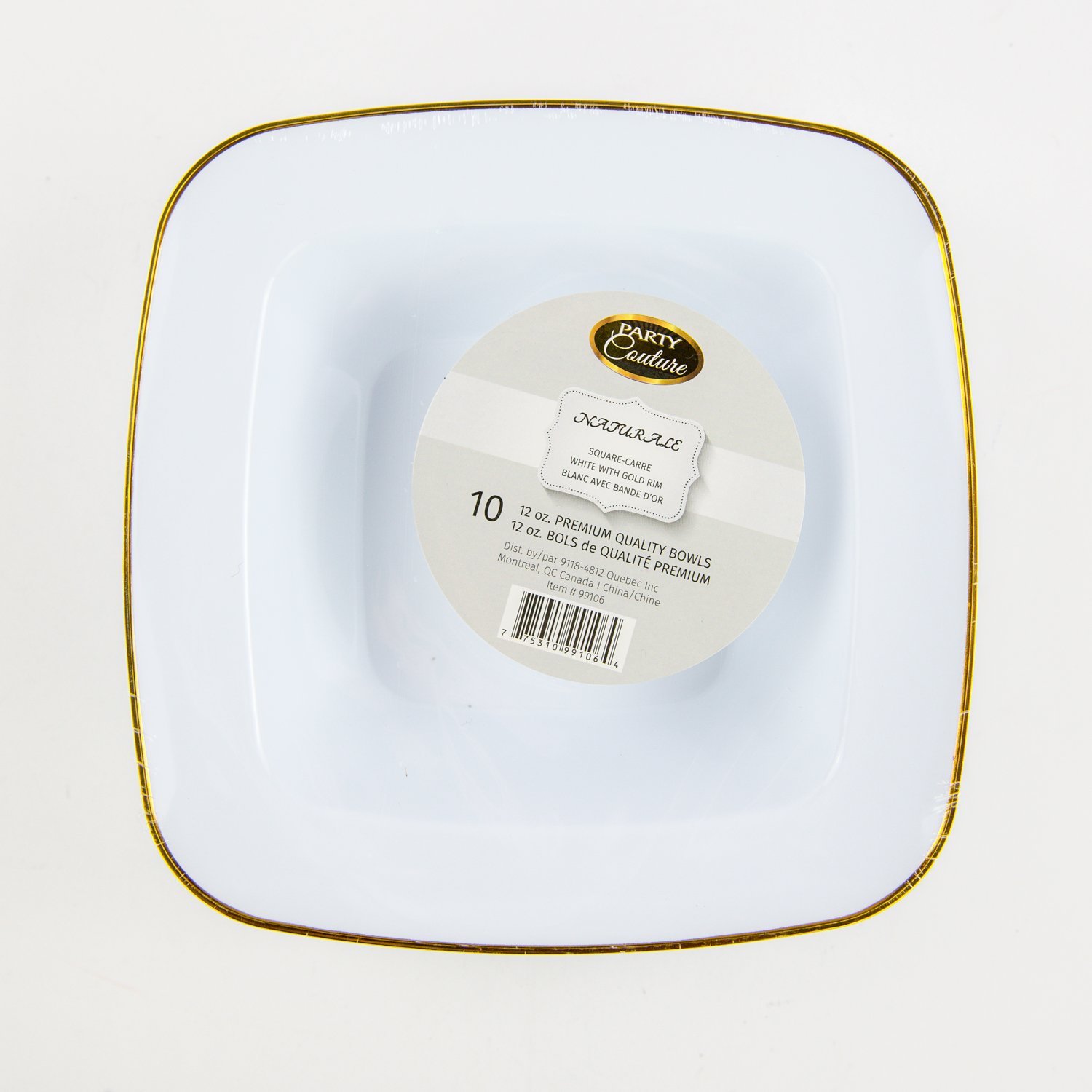Translucent Bowl Gold Band 12 oz 10 un