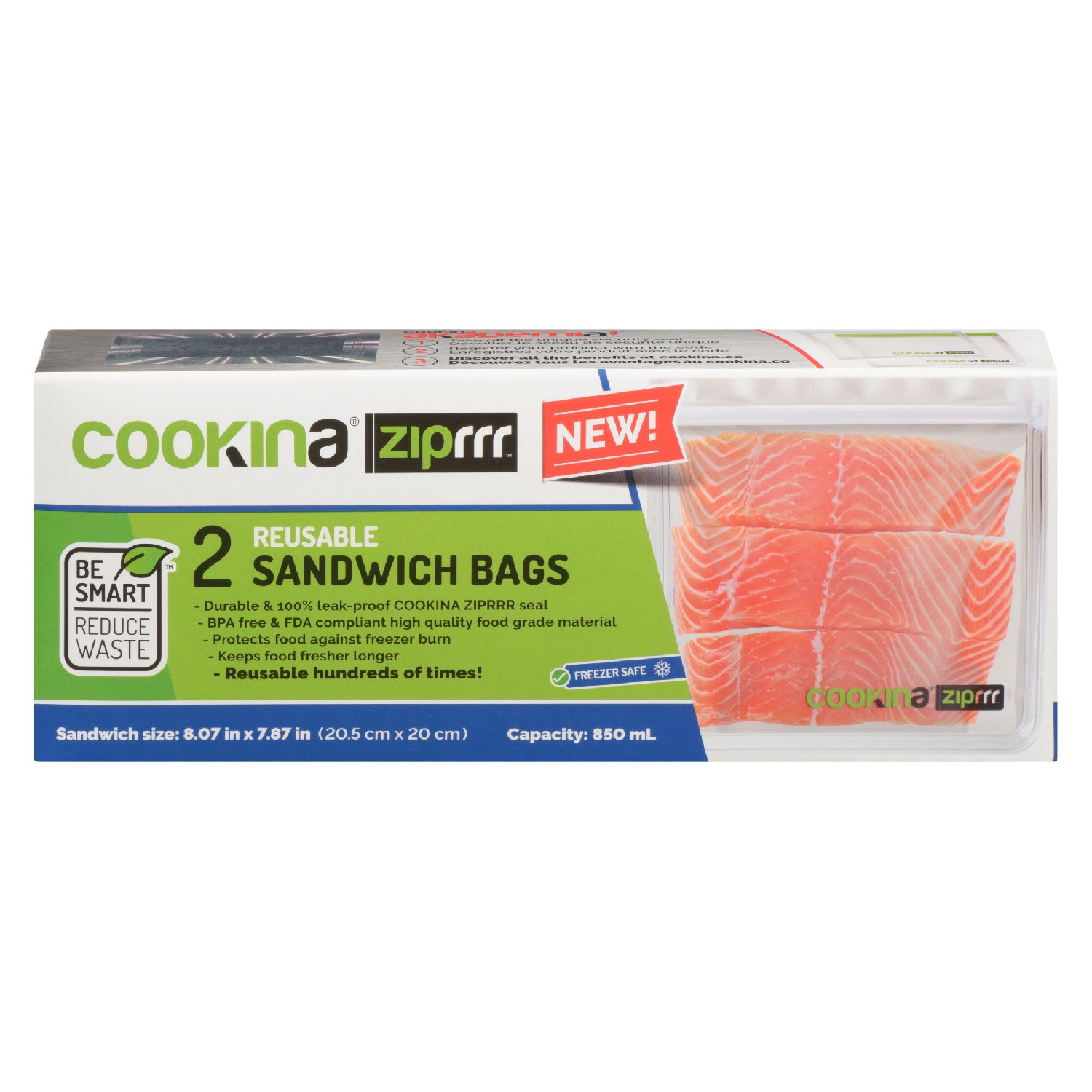 Reusable Freezer Plastic Sandwich Bag x2-secondary-image