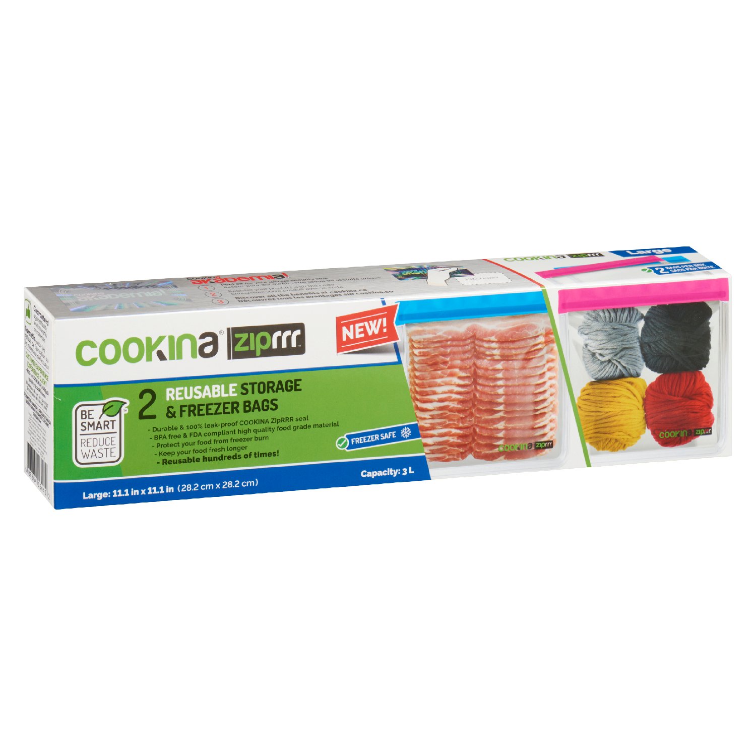 Reusable Freezer Plastic Large Bag x2-secondary-image
