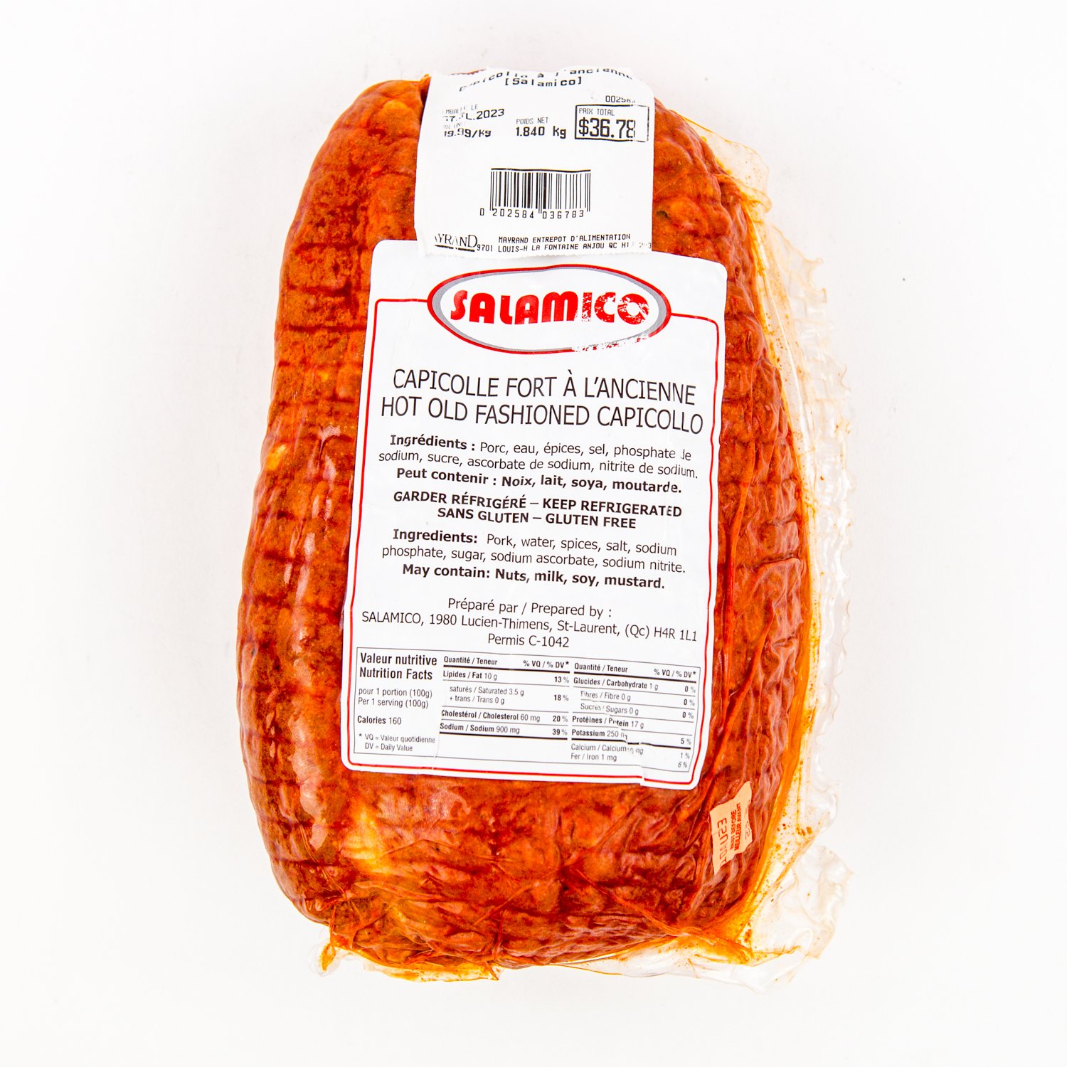 Old-fashioned Capicollo 2.5 kg