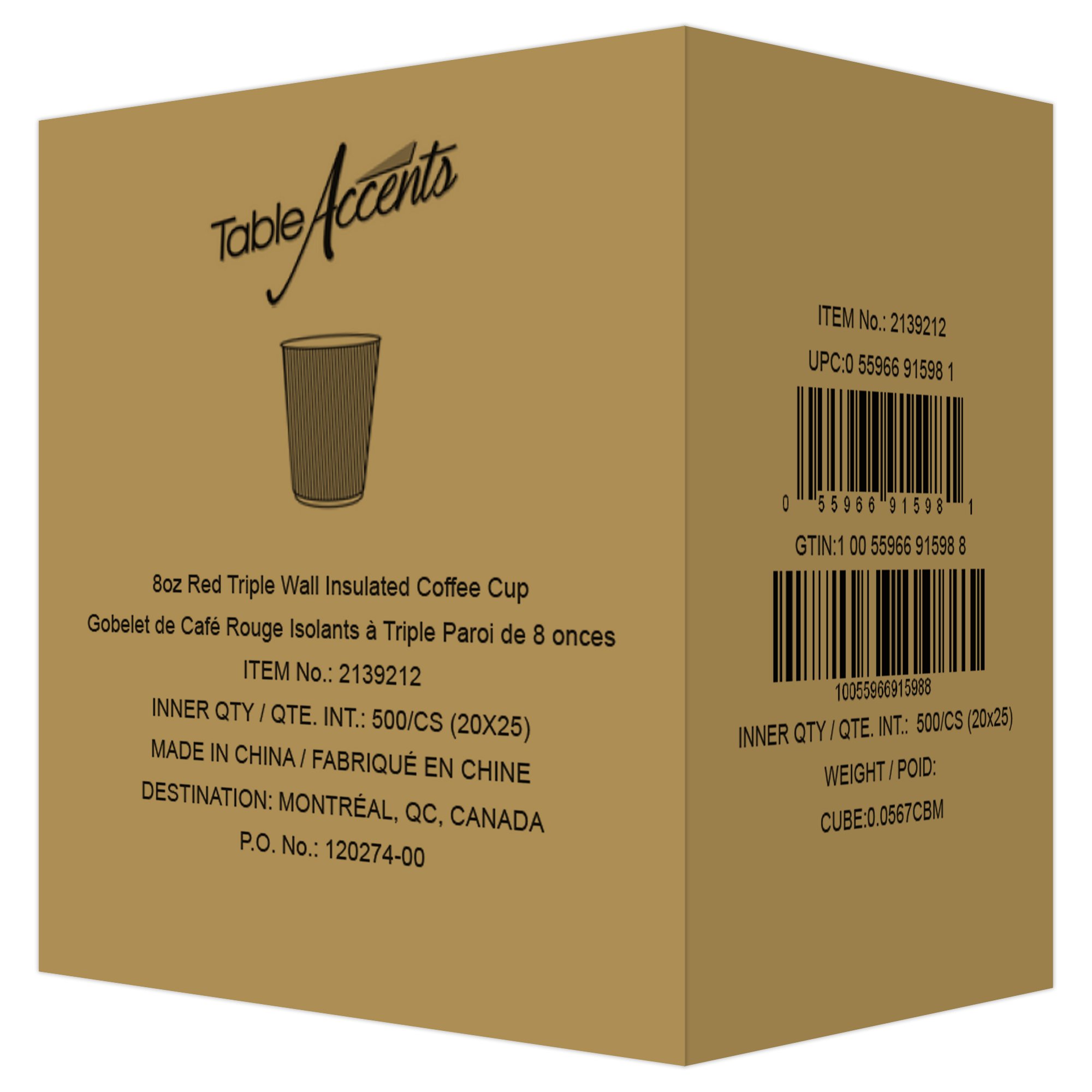 Triple Wall Insulated Red Hot Paper Cup 8 oz x25-secondary-image