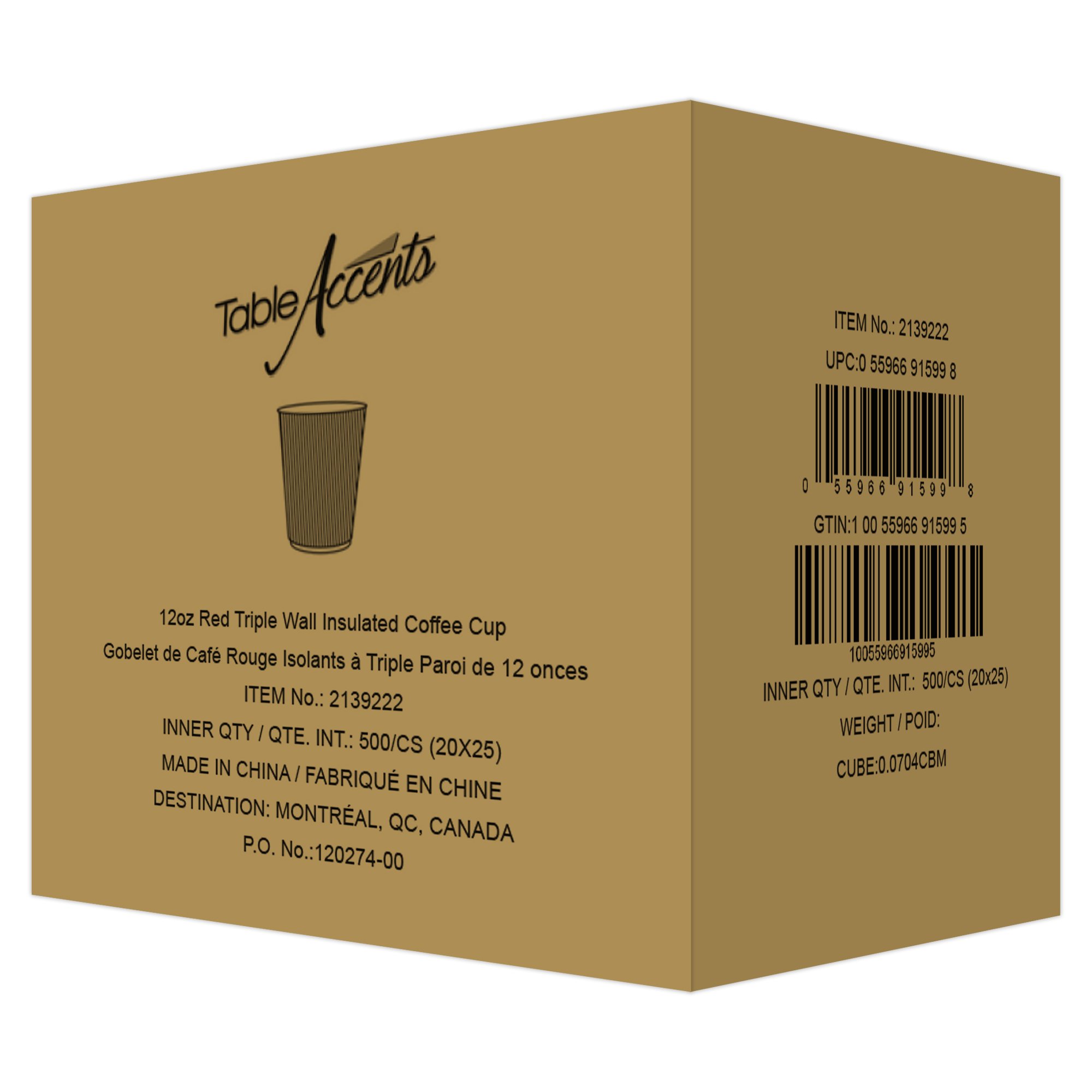 Triple Wall Insulated Red Hot Paper Cup 12 oz x25-secondary-image