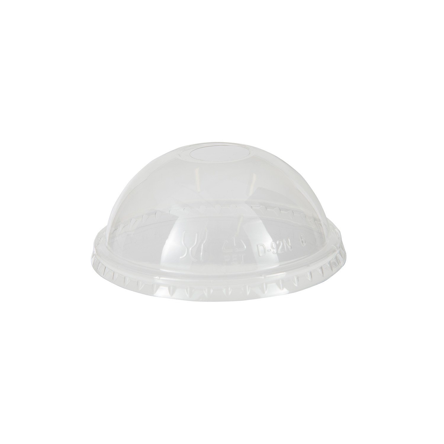 PET Plastic Dome Lid with Hole 12 oz x50