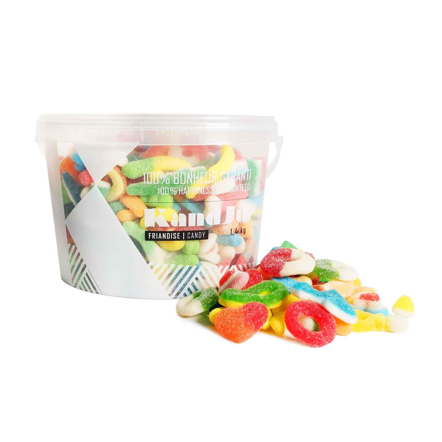 Mixed Sanded Candies Bucket 1,4 kg