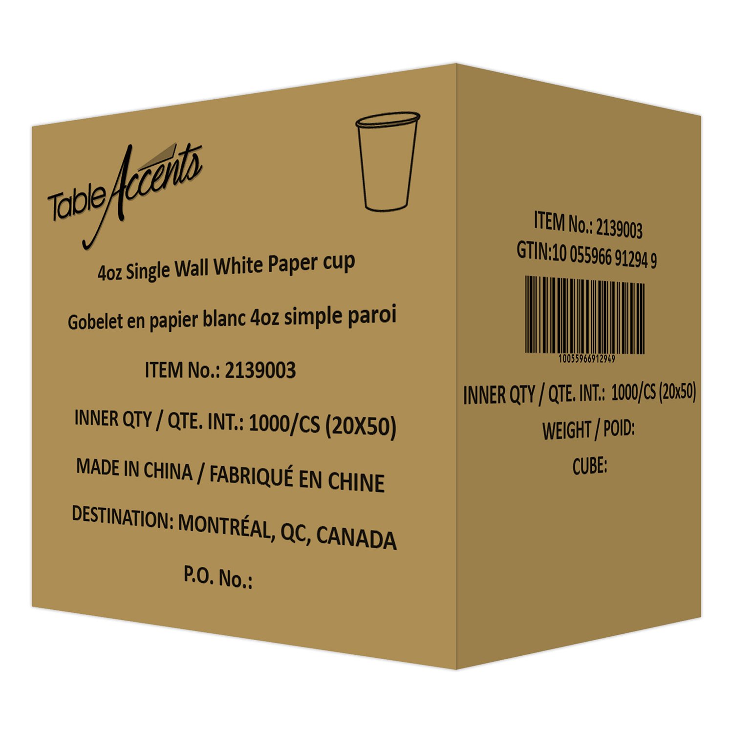 Simple Wall Insulated White Hot Paper Cup 4 oz x50-secondary-image