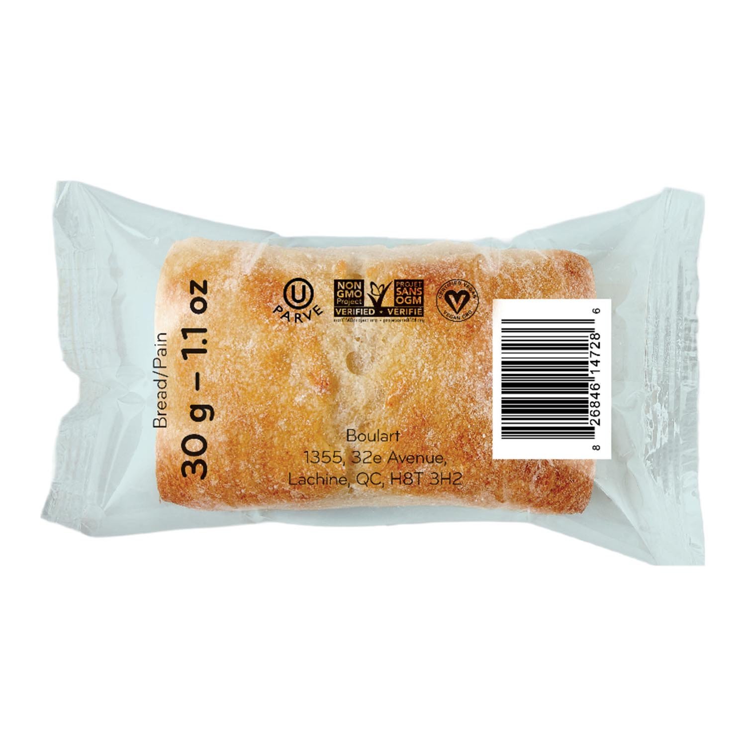 Individually Wrapped Bite Size Ciabatta Bread 30 g x220