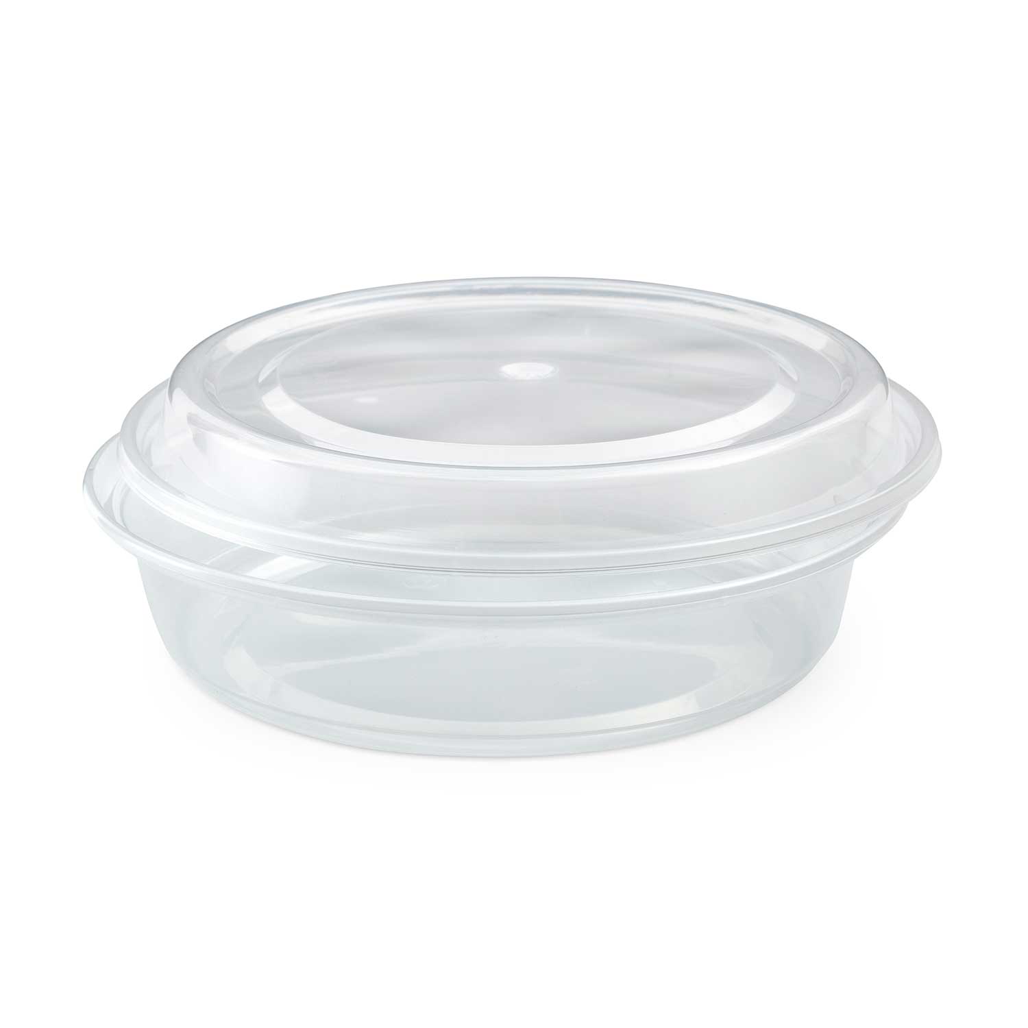 Clear base round container with lid 14 oz x50