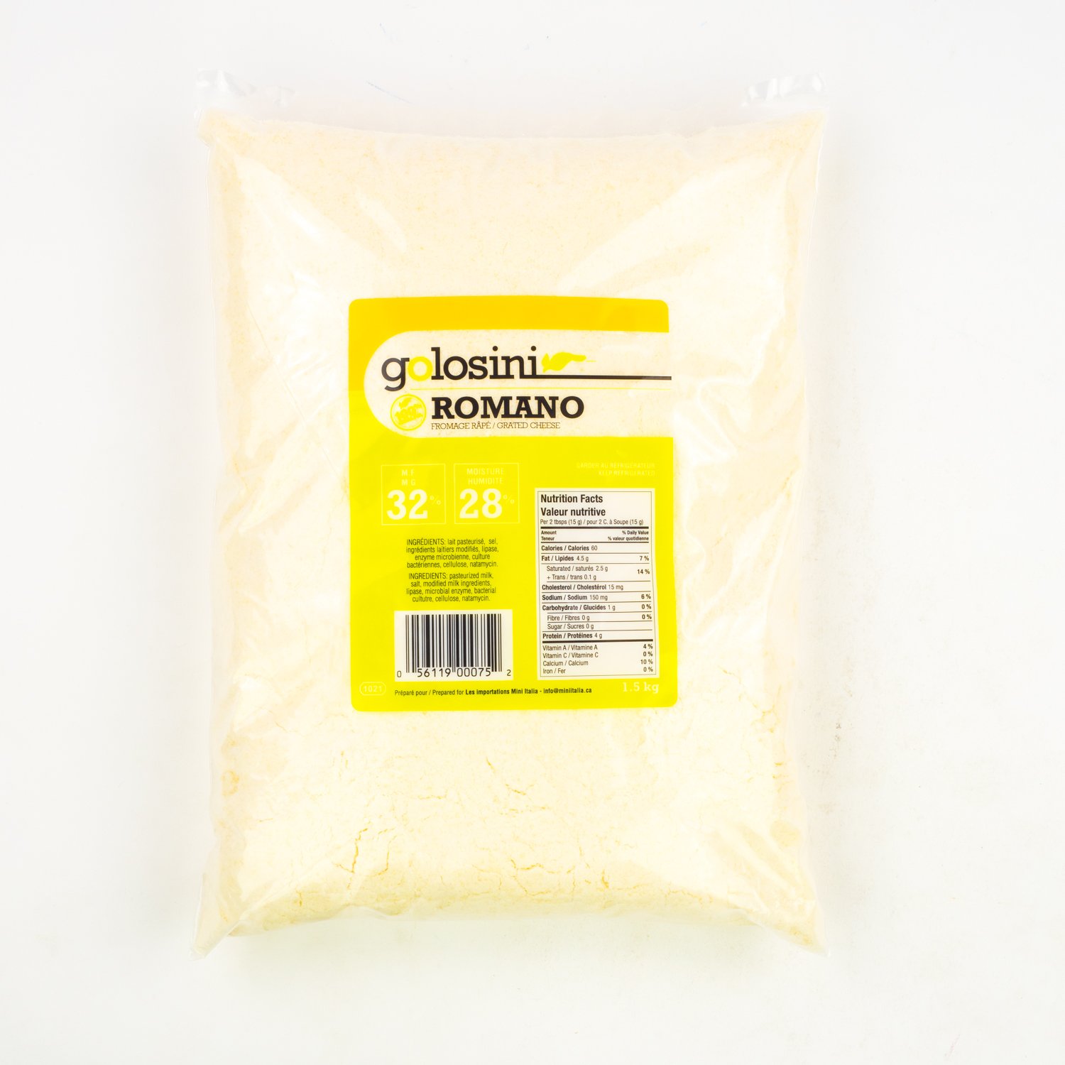 Grated Romano 1.5 kg