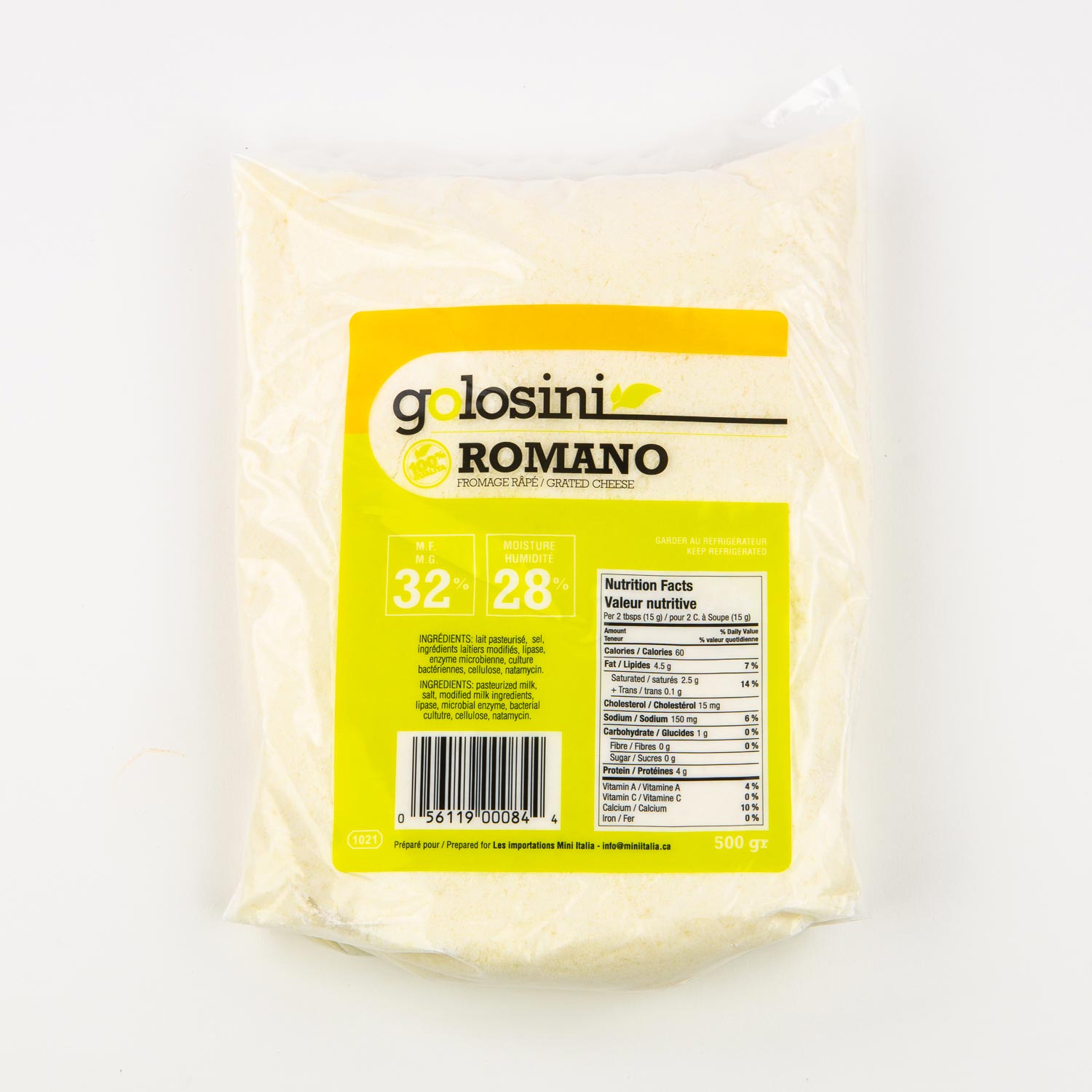Grated 100% Romano Cheese 500 g