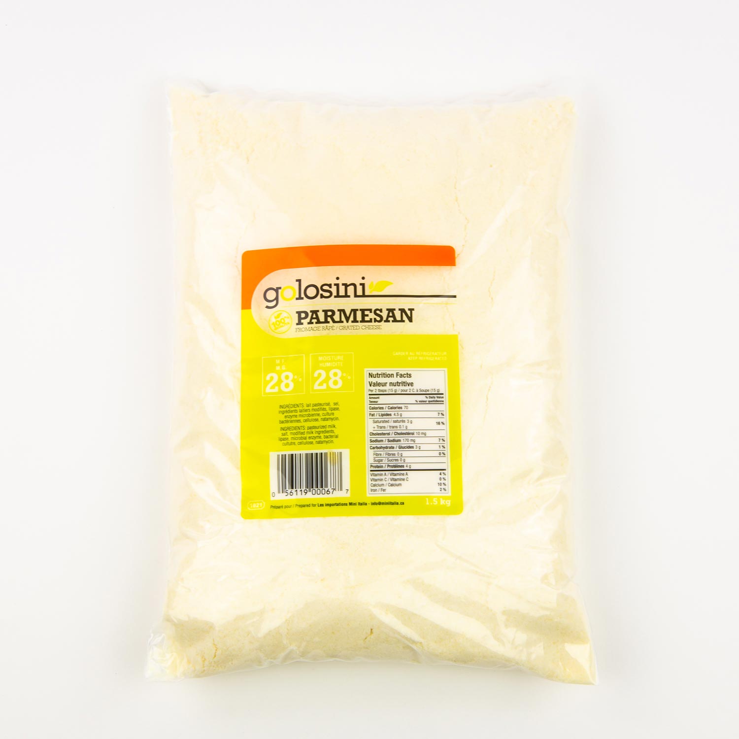 Grated Parmesan Cheese 1.5 kg