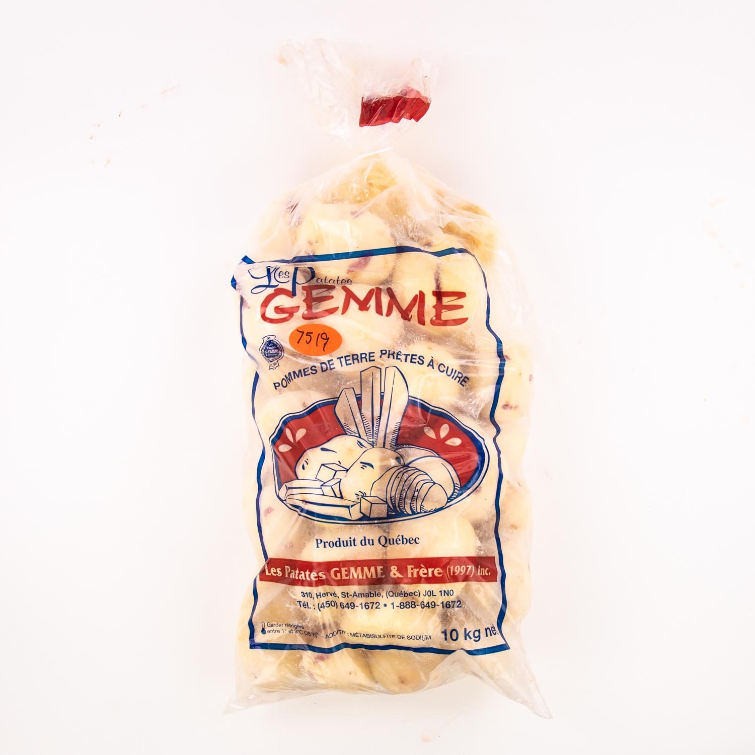 Round Peeled White Potatoes 10 kg