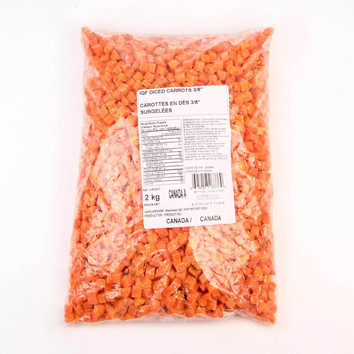 IQF Diced Carrots 3/8'' 2 kg