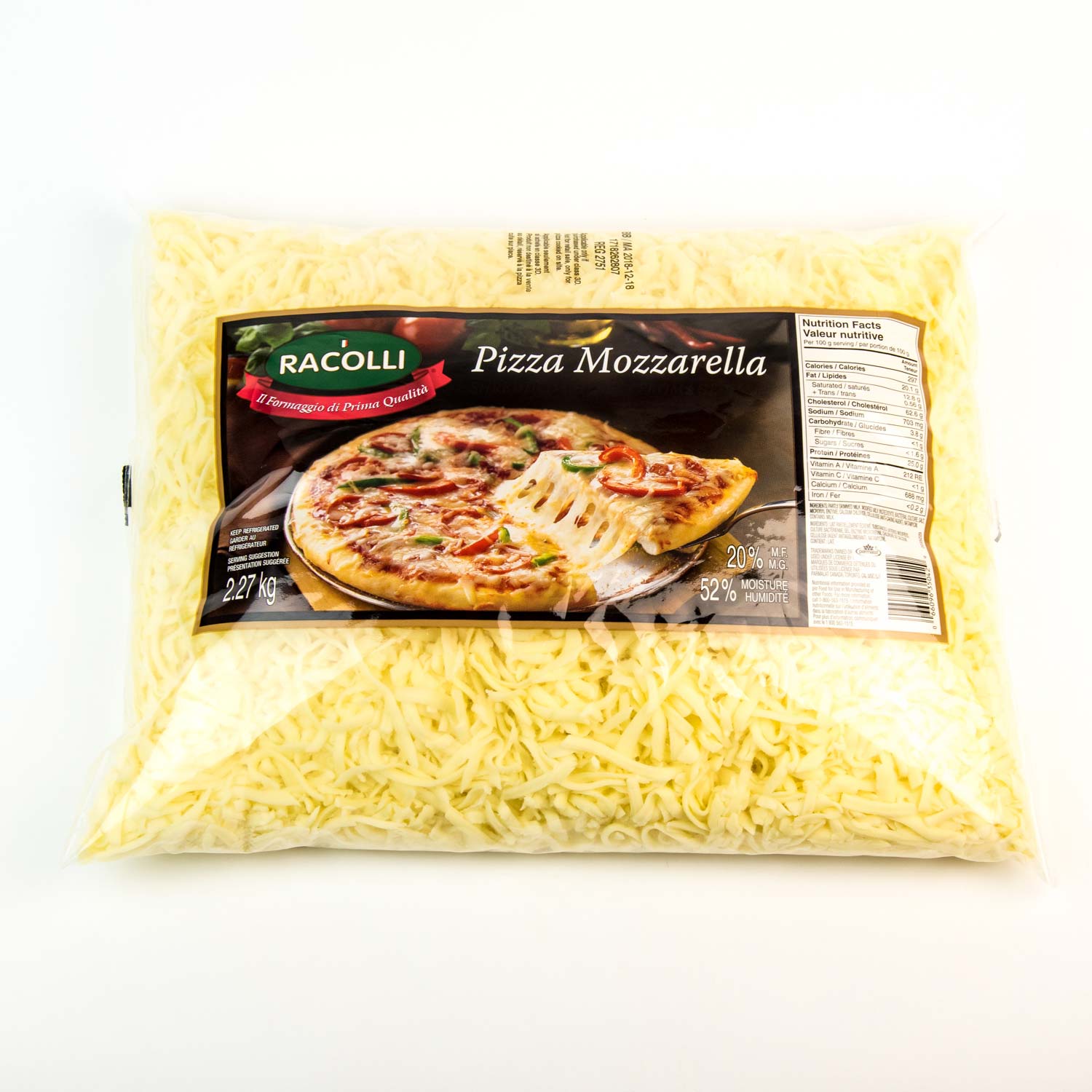 21% Grated Mozarella 2.27 kg