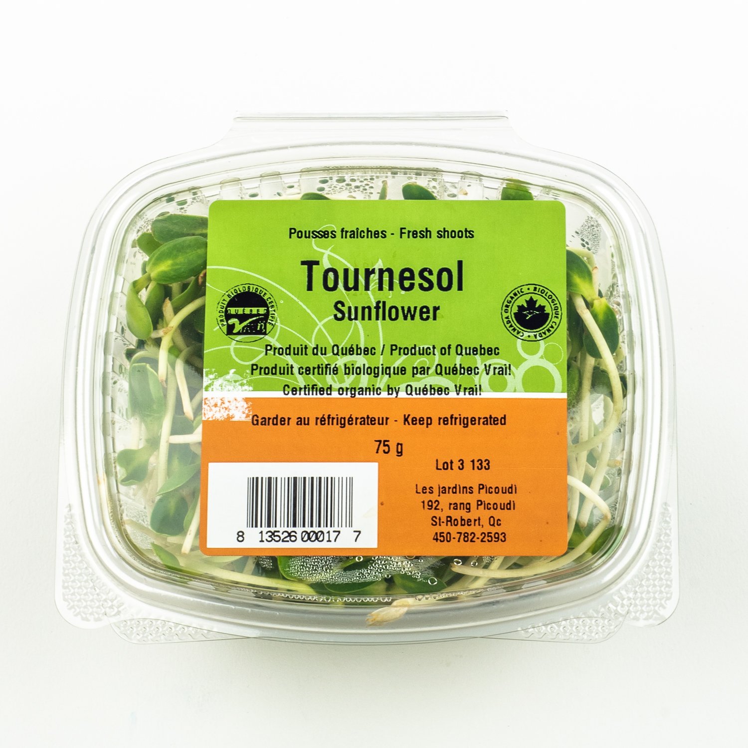 Organic Fresh Shoots Sunflower 75 g