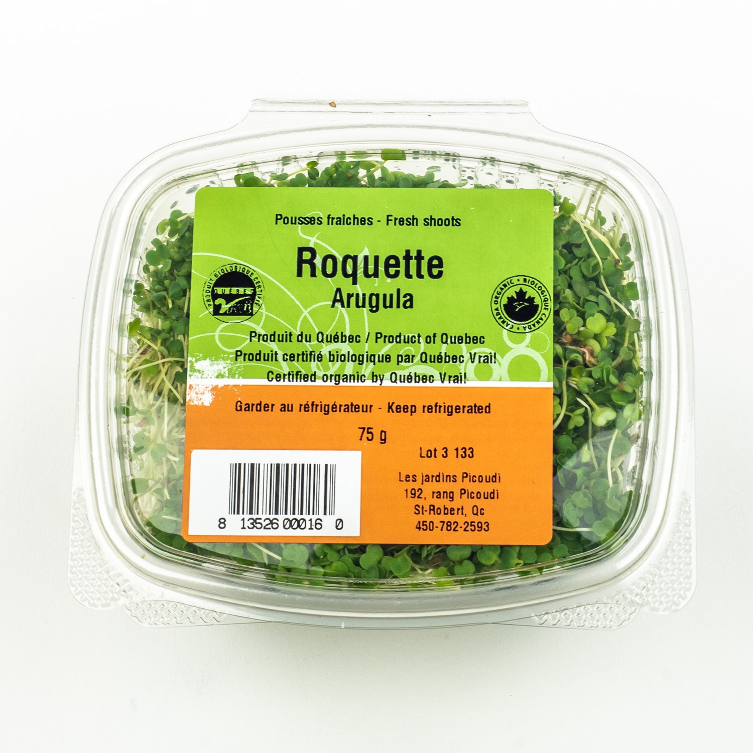 Organic Fresh Shoots Arugula 75 g