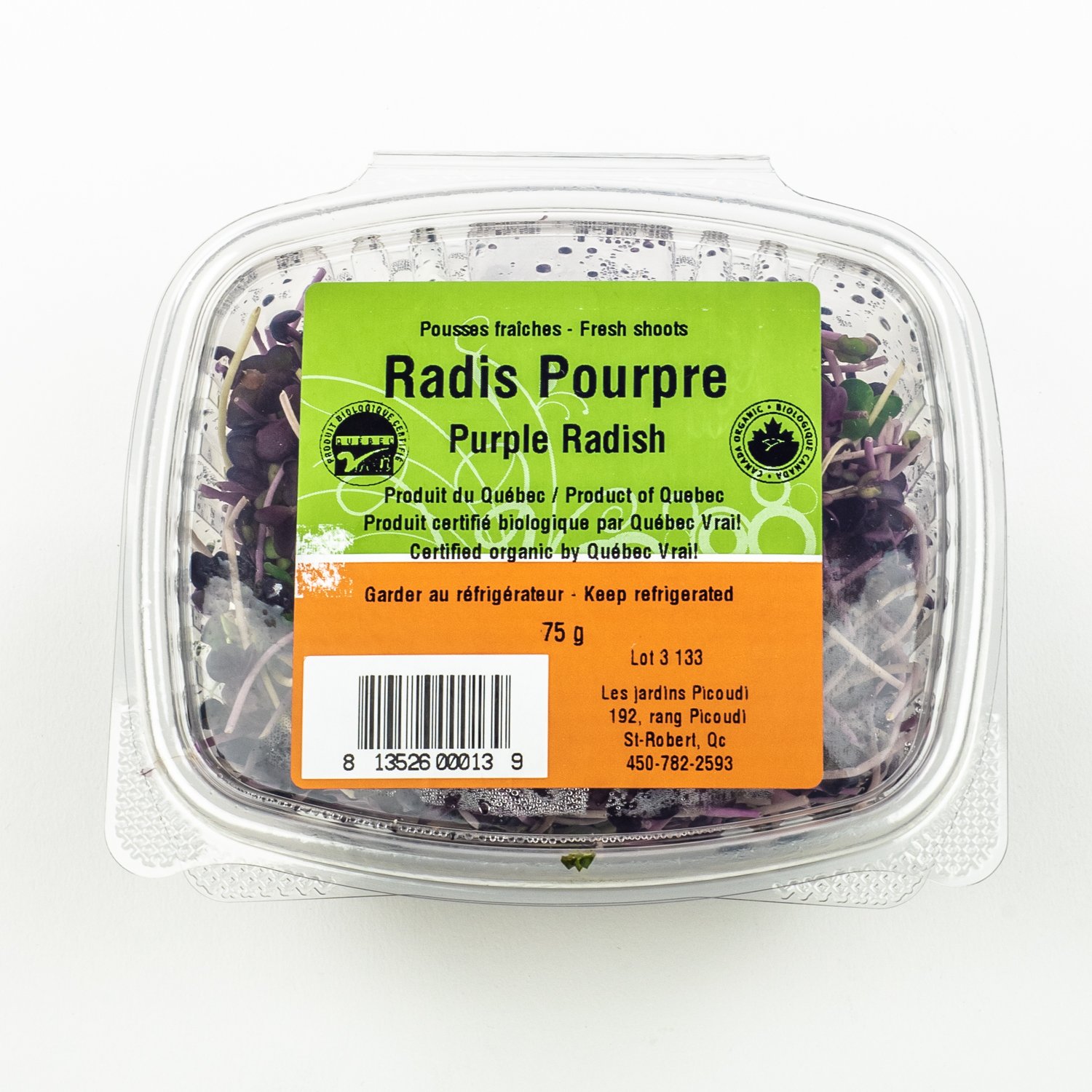Organic Fresh Shoots Purple Radish 75 g