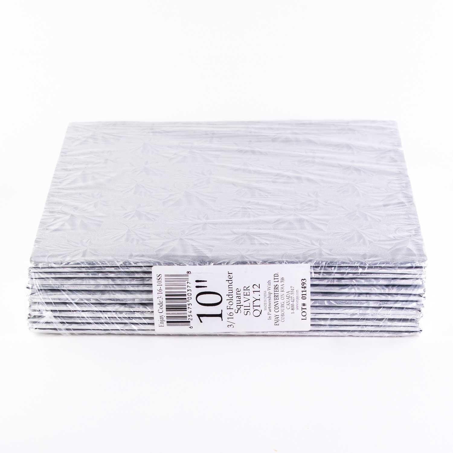 Silver Square Cake Cardboard 25,4 cm / 10'' x12