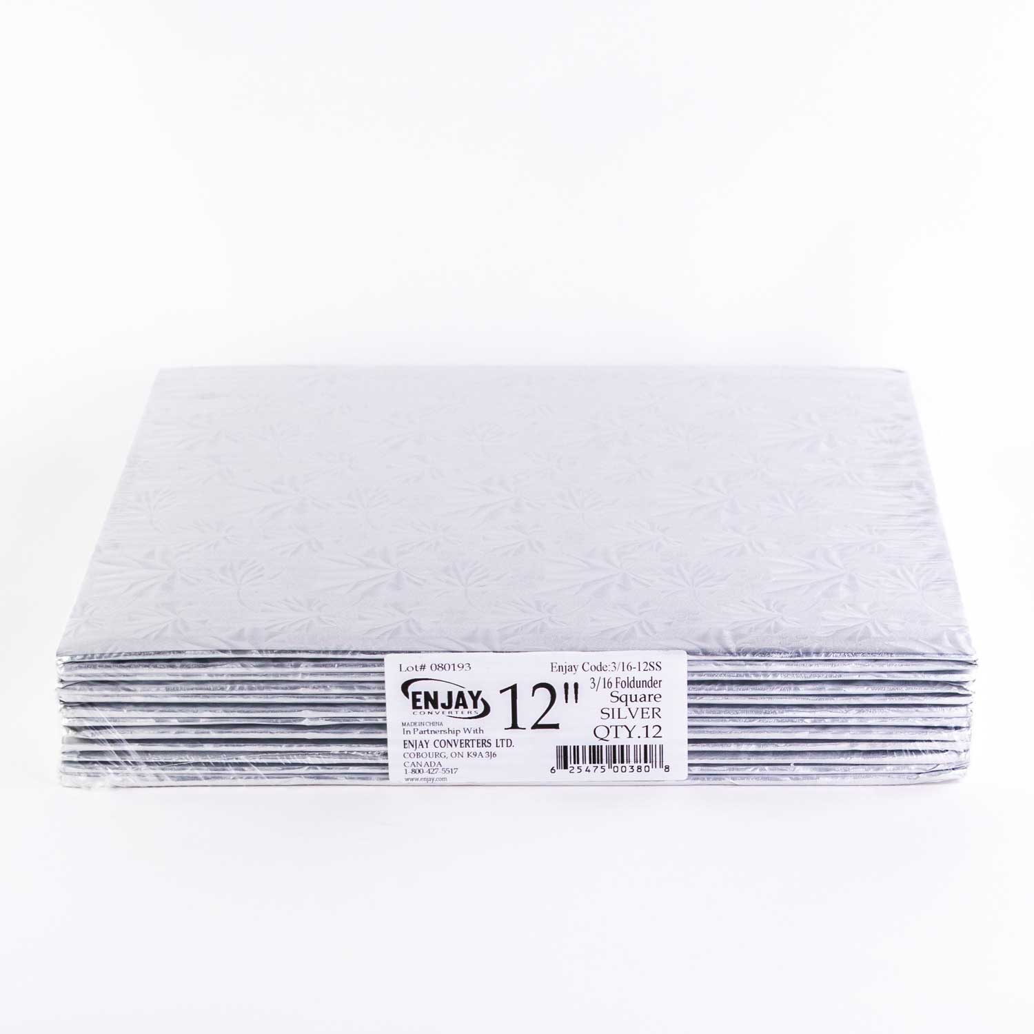 Silver Square Cake Cardboard 30,5 cm / 12'' x12