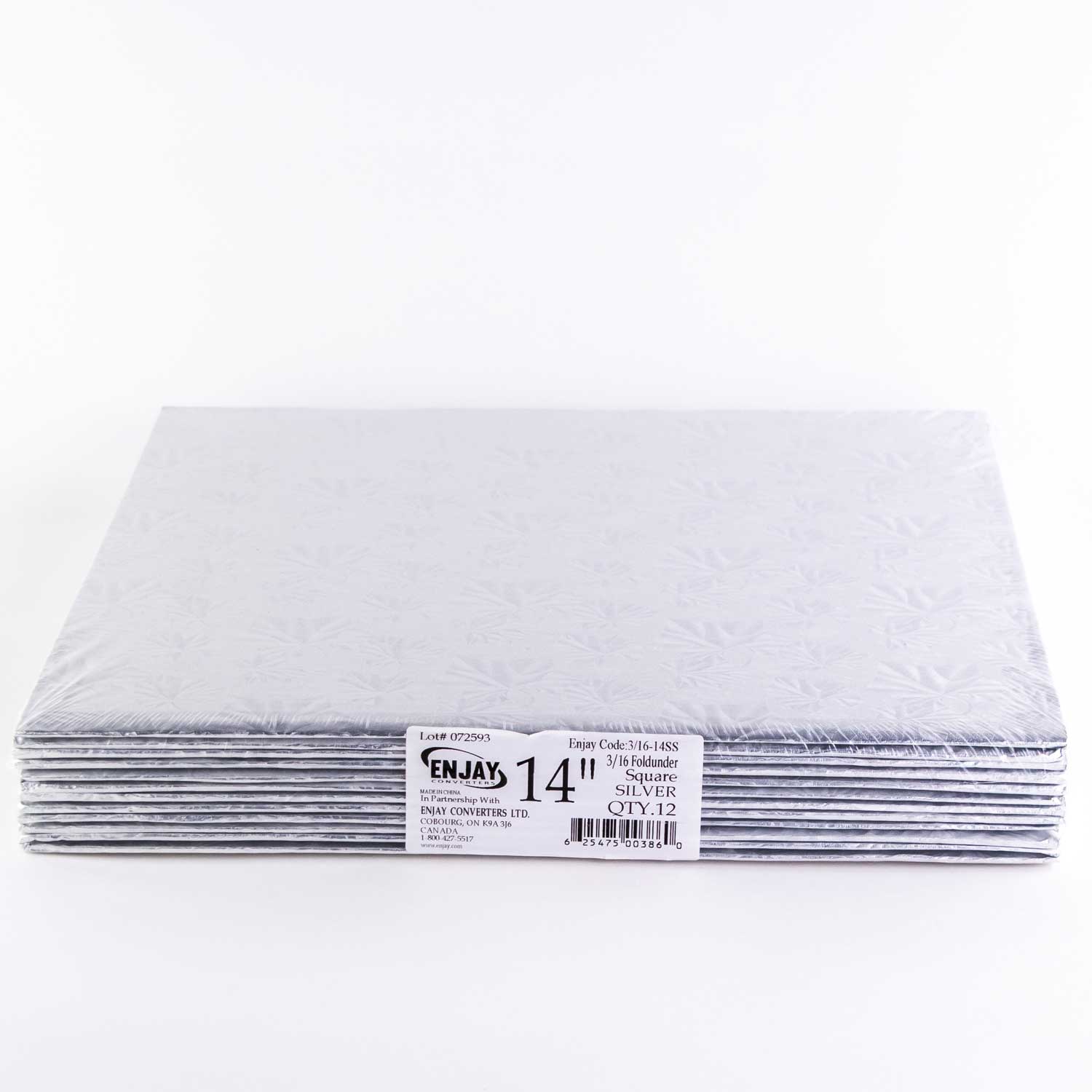 Silver Square Cake Cardboard 35,6 cm / 14'' x12