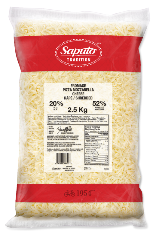Shredded Mozarella Cheese 20% 2.5 kg