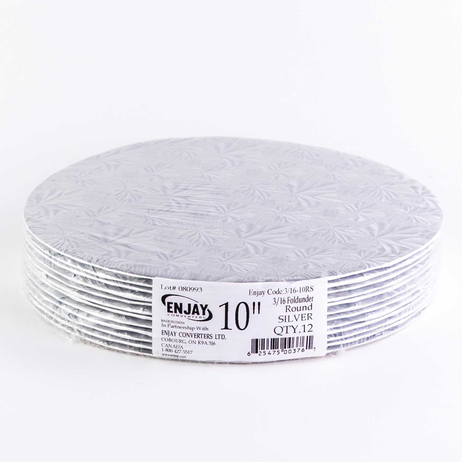 Silver Round Cake Cardboard 25.4 cm / 10 '' x12