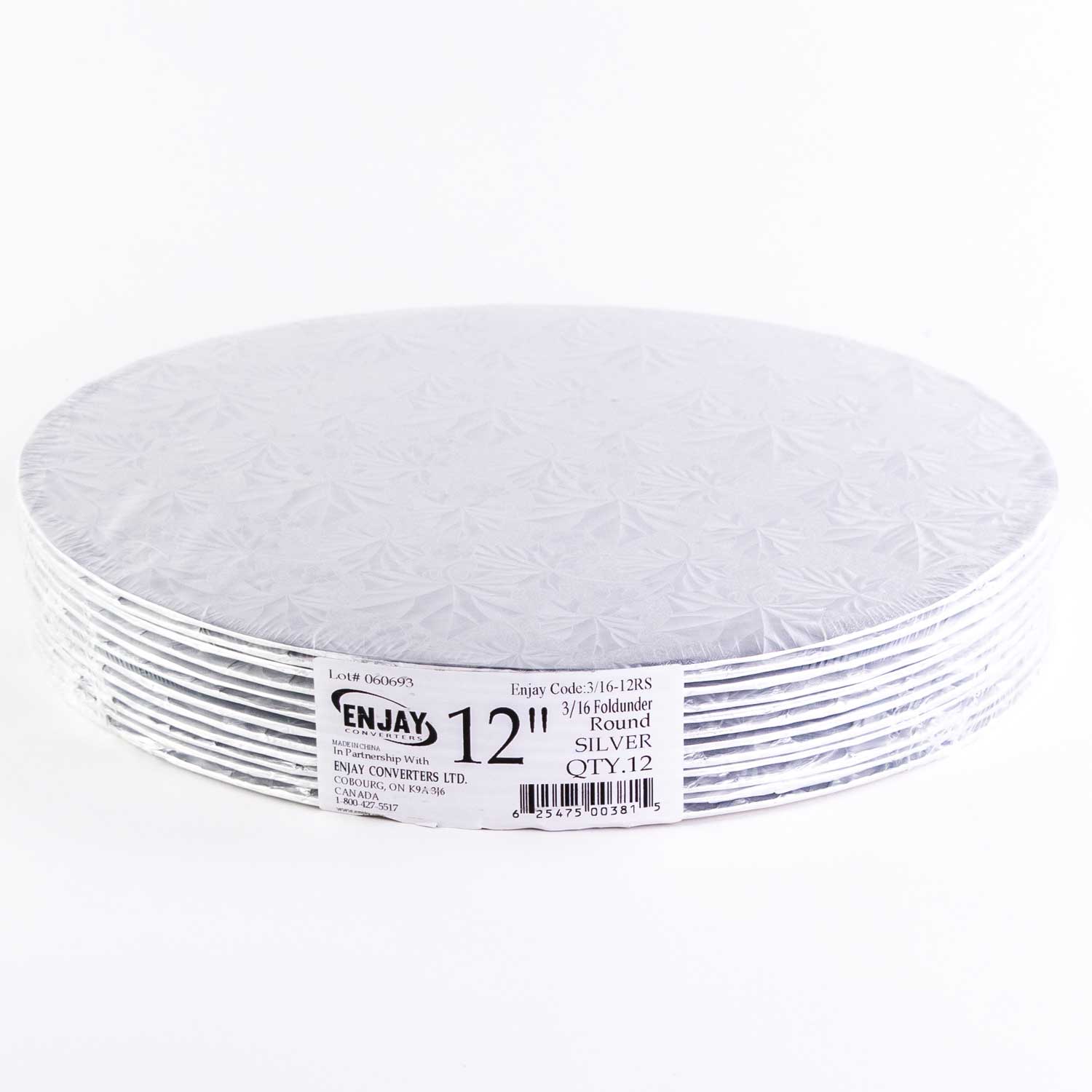 Silver Round Cake Cardboard 30.5 cm / 12'' x12