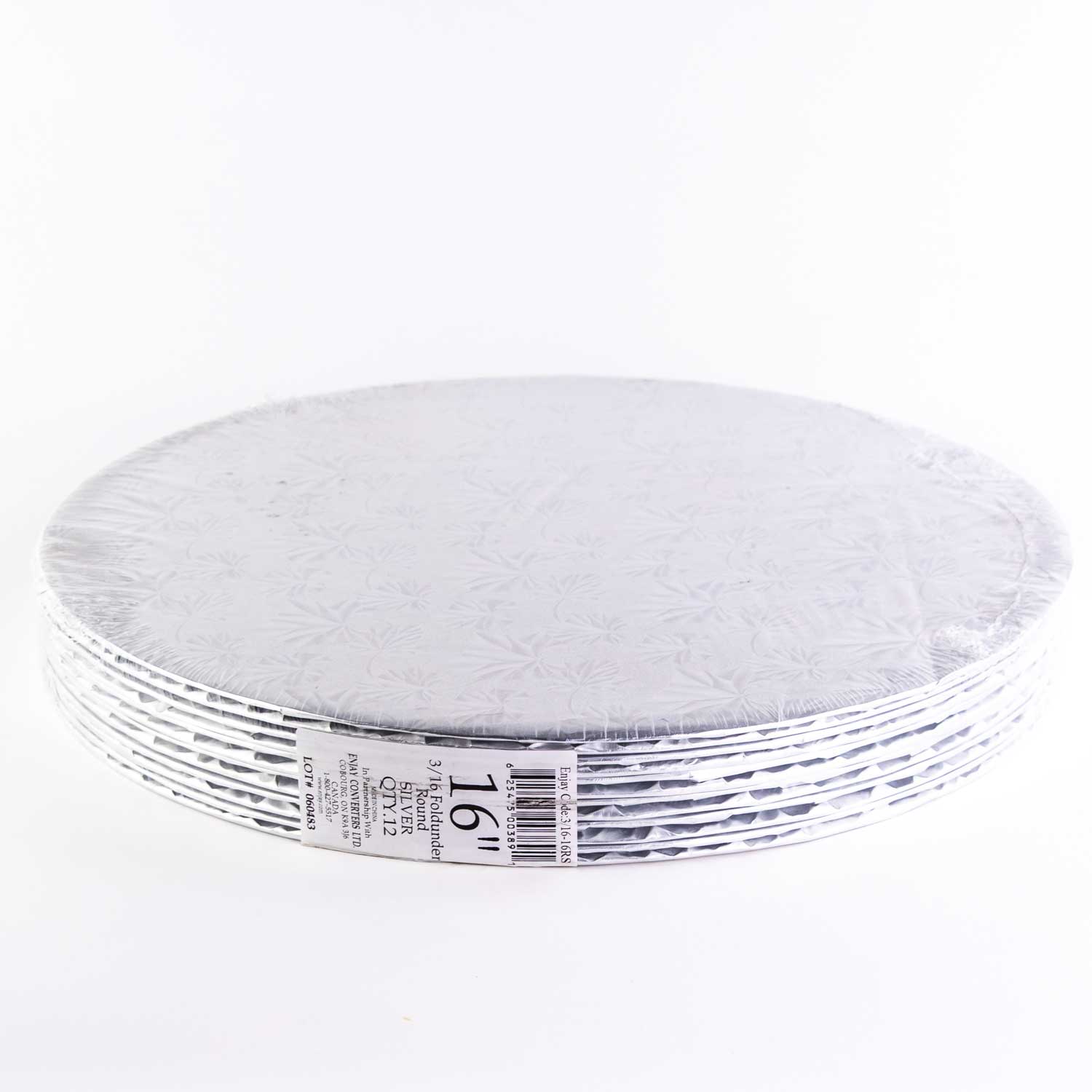 Silver Round Cake Carboard 40,6 cm / 16'' x12