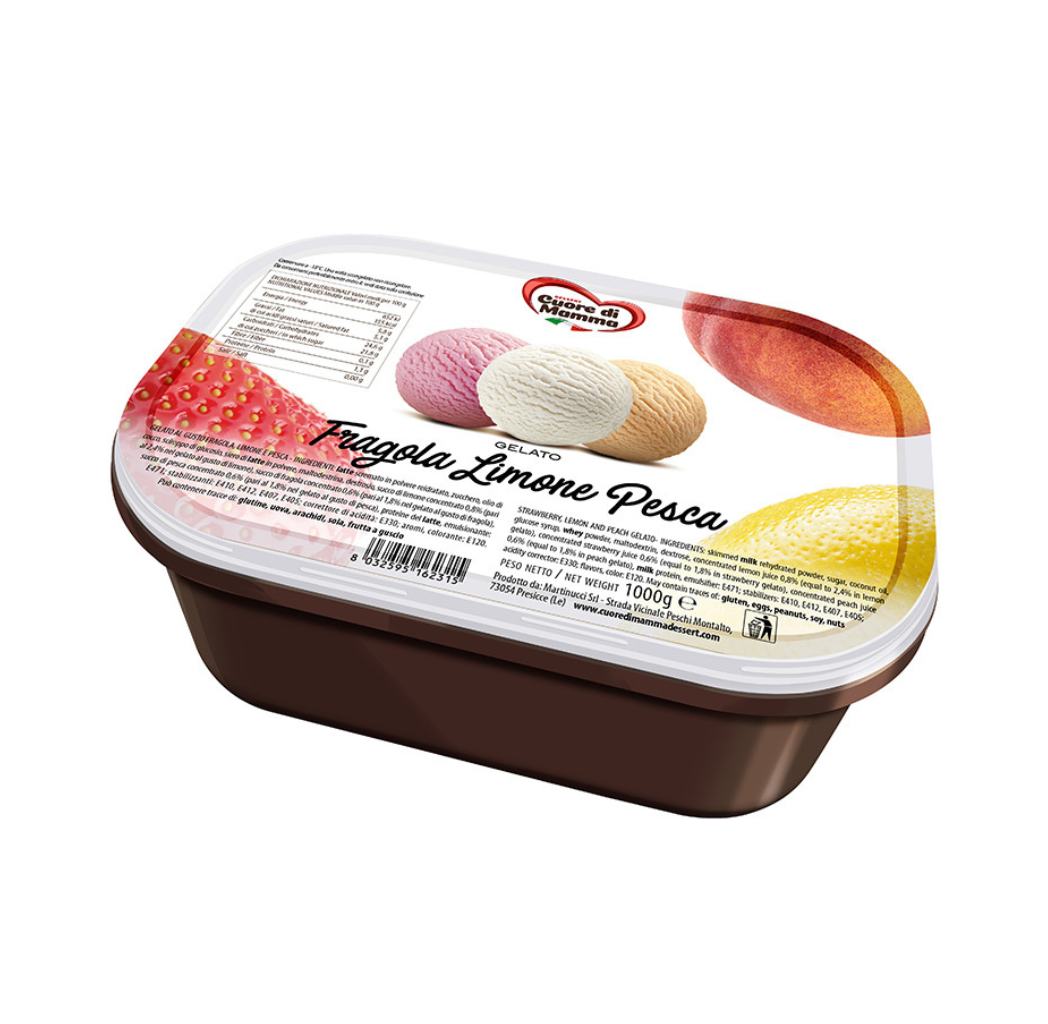 Strawberry Lemon Peach Frozen Dessert 1 kg