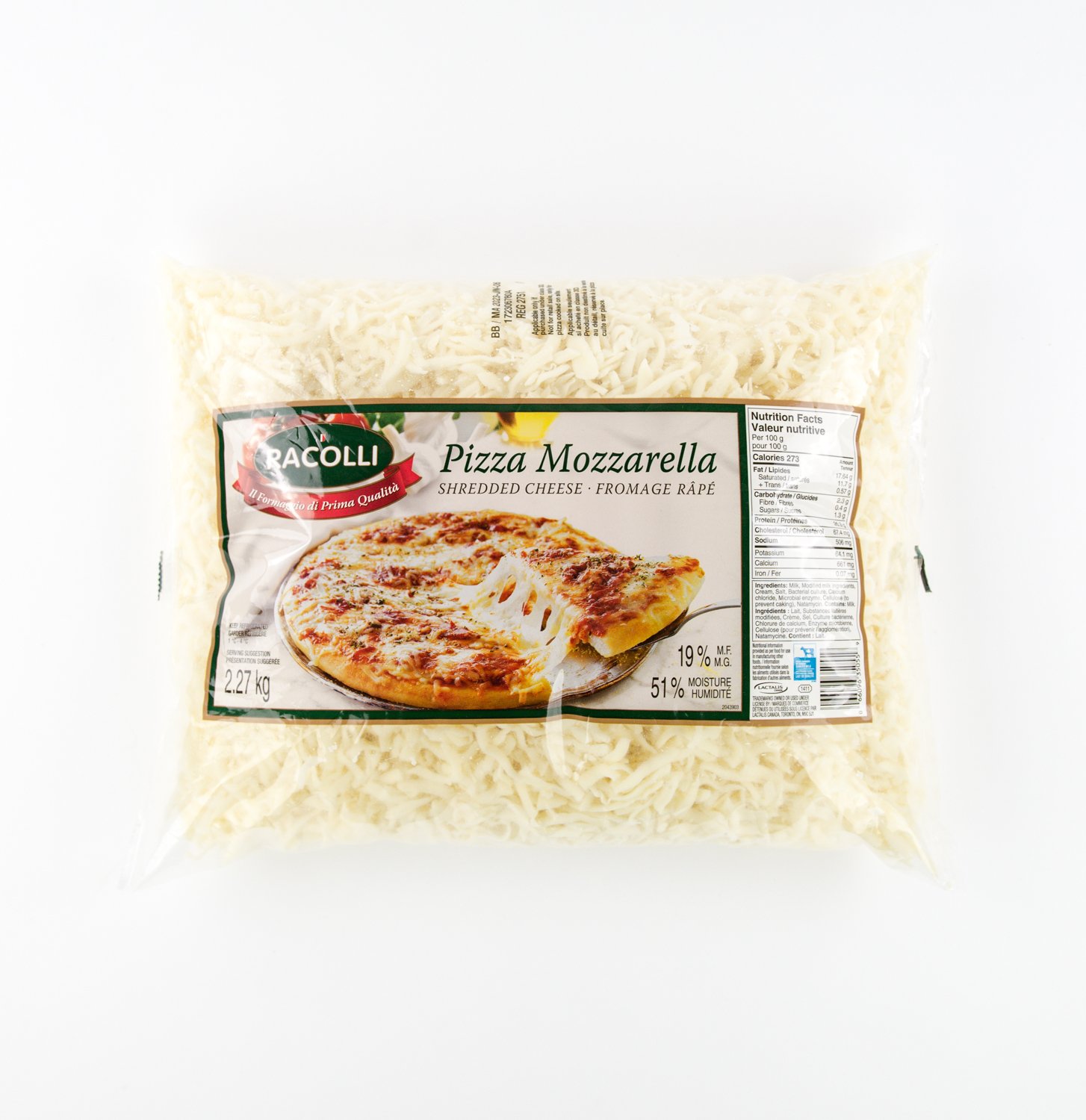 Pizza Grated Mozarella Cheese 2.27 kg